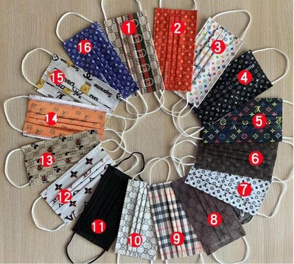 

40colors fashion designer anti-dust cotton face multicolor protective mask men women disposable face mask man woman pbt melt-blown nonwoven, Silver