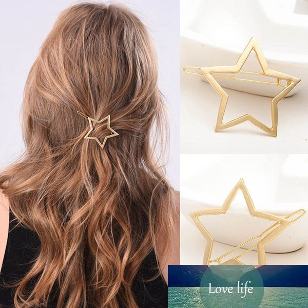 

pentagram shapes hair clips girls hair buckle hairpin hairgrip headdress wonderful gifts dropship, Golden;silver