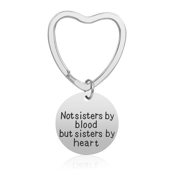 

good friends keychain not sisters by blood but sisters by heart key chain friendship gift, Slivery;golden