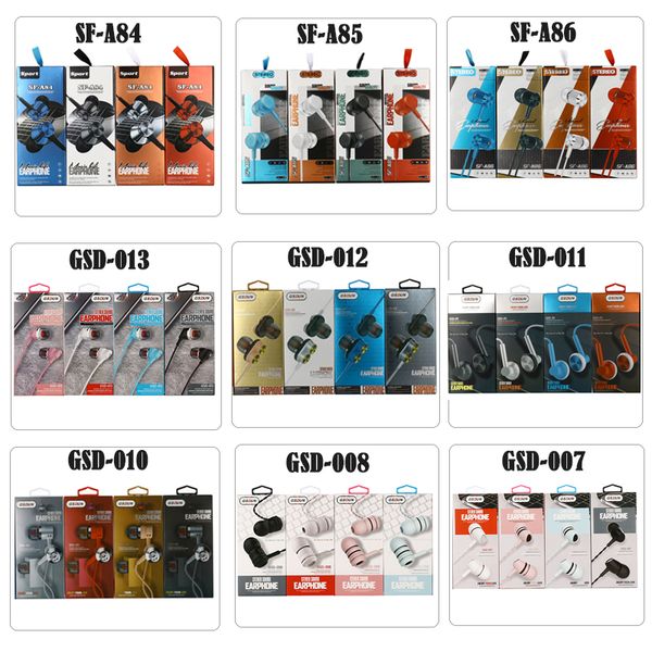 

sport headphones earphones 3.5mm stereo earphone in ear phones headset headphone with mic with retail package box