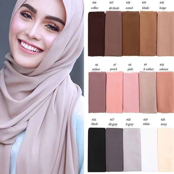 

10 pcs/lot wholesale chiffon scarf shawls two face hijab muslim scarves/scarf 47 colors 180*75cm 201026, Blue;gray