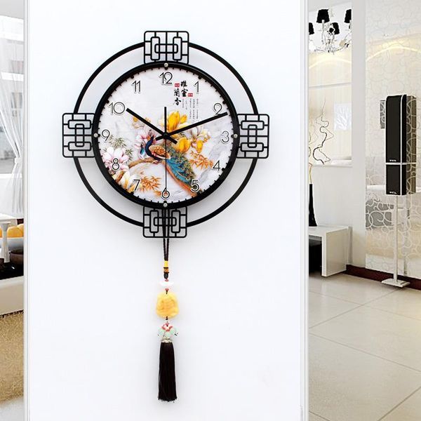 

large chinese wall clock slient quartz creative wall art clock living room modern unique clocks montre mural watch decor 50wc1