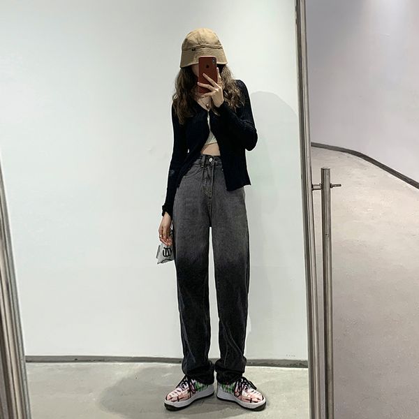 

tie dye high waist ultra wide leg jeans with gradient colour black y1214, Blue