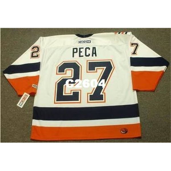 

men #27 michael peca new york islanders 2001 ccm retro home hockey jersey or custom any name or number retro jersey, Black