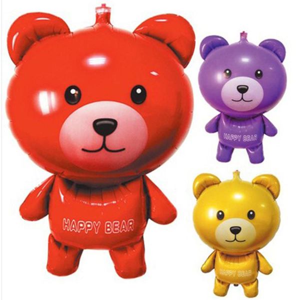 

large happy bear foil balloons animal baloon wedding decoration birthday party decorations kids air ballon inflatable toys
