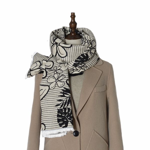 

2021 new brand women men flower bird graffiti thickened autumn and winter soft warm scarf shawl gift 1av1, Blue;gray