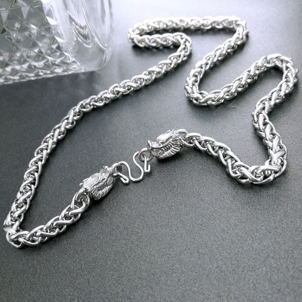 

stainless steel men women 5090cm length chinese long necklace chain, Black
