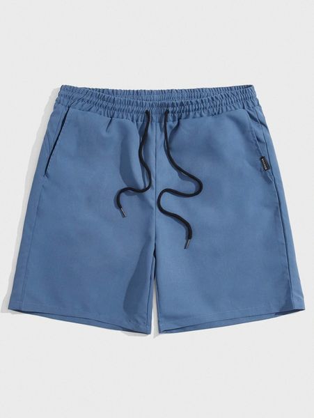 

men drawstring waist shorts p8h7#, Black