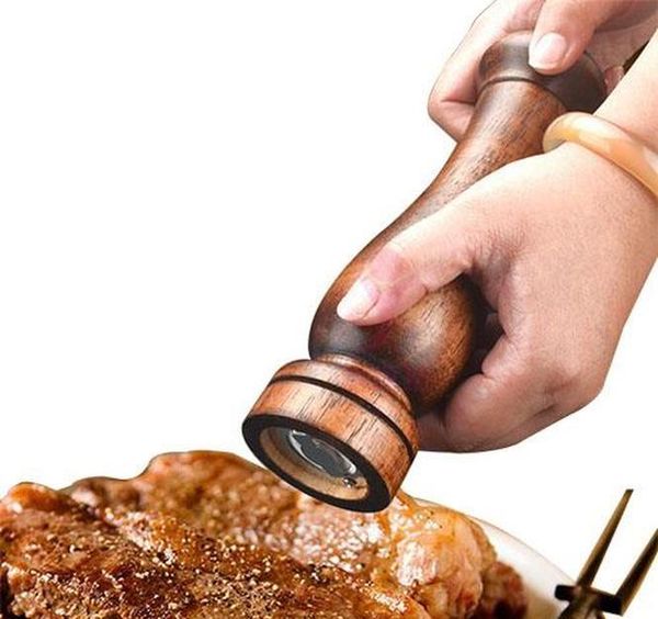 

new rubber wooden pepper grinder mill with durable adjustable knob for pepper salt and pepper shaker jllpcb yummy_shop