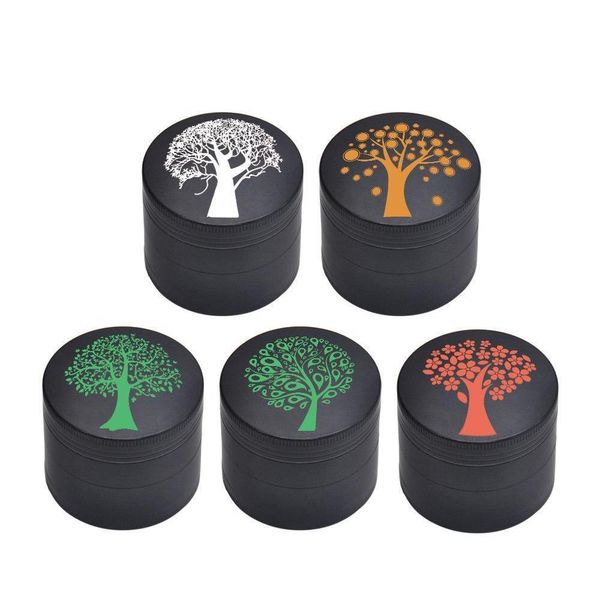 

lucky tree pattern tobacco grinders dia. 50mm 4 layers cartoon style metal dry herb grinder spice pepper crusher cigarettes tools qom6p