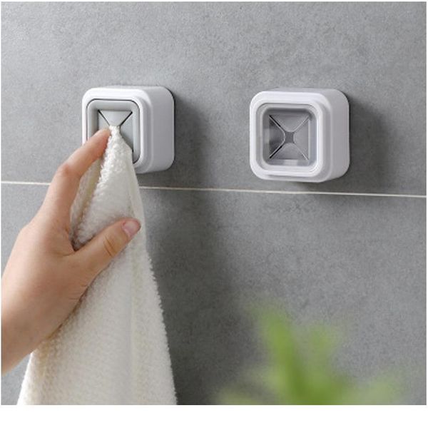 

1pc convenient towel holder washing cloth hanger rack kitchen storage hooks sucker wall window bathroom tool white bbybqw