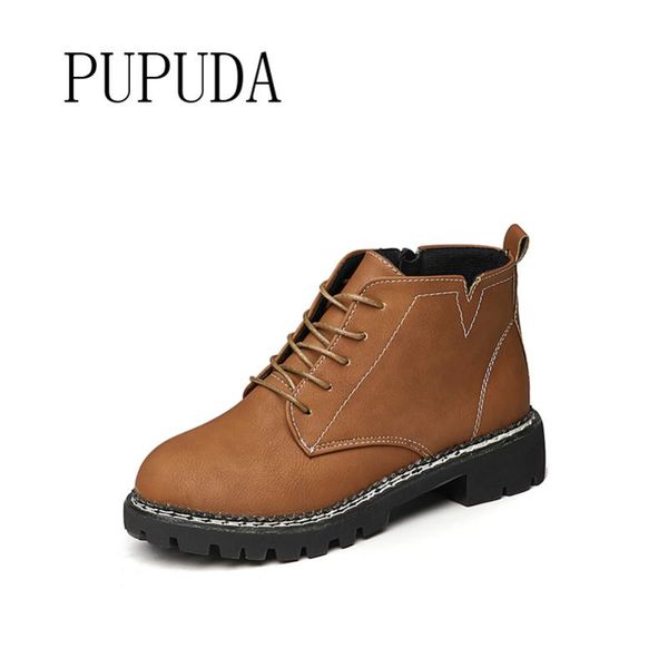 

pupuda women boots fashion high casual shoes women cowboy boots trend new ankle for 2020, Black