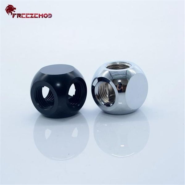 

fans & coolings emod hdtd-4stb g1/4'' cube black brass 4-way adapter for computer water cooling system pc cooler fitting1