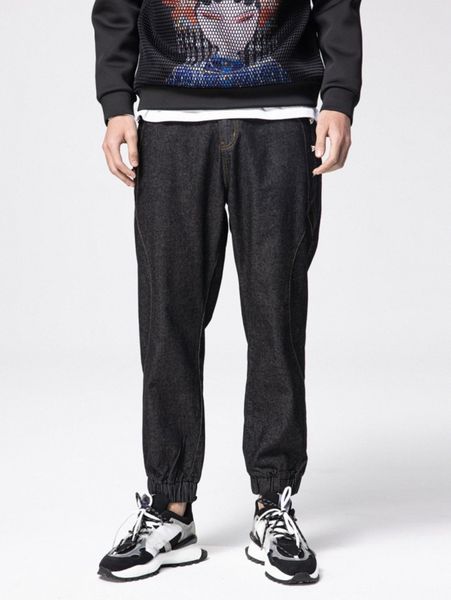 

men pocket detail jogger jeans m1tg#, Blue