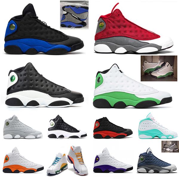 

new jumpman 13 13s men women basketball shoes reflective white black lucky aurora green sports sneakers