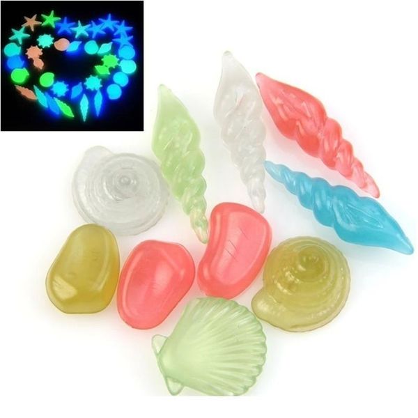 

10pcs glow in dark mix color pebble rocks aquarium decorative luminous stones garden decor road outdoor fish tank de qylmjd
