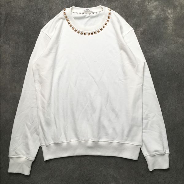 

luxury 2021 new male metal rivets hoodies sweaters cotton and thicken 5oay, Black