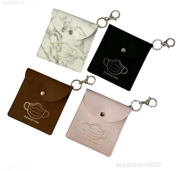 

a-bag pu leather mask storage bags portable girls keyring holder dustproof masks card cover accessories 4 designs owb2996