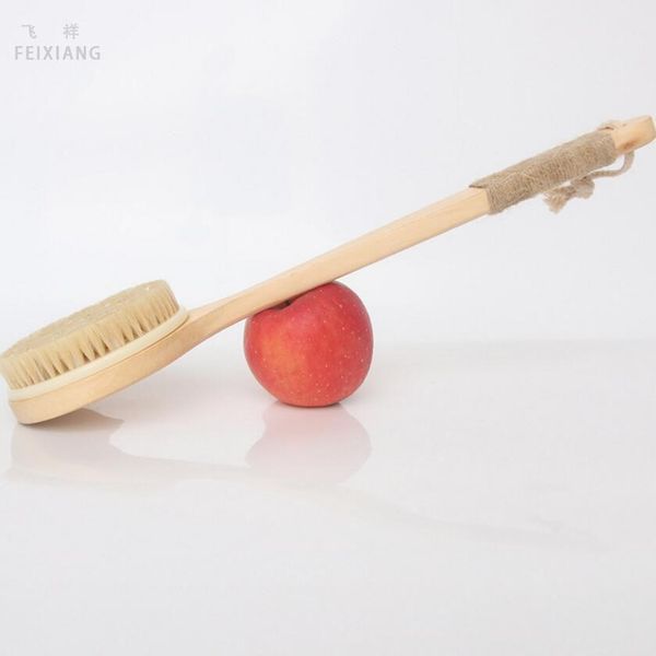 

feixiang 1pc nnatural pig mane massage brush wooden long handle bathroom bath brush remove the horny bristles d50 wmteqh