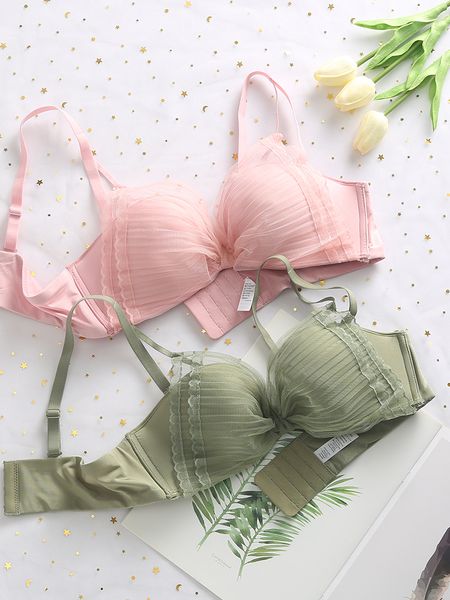 

кружева нижнее белье женщины собирают бюстгальтер с аксессуаром регулируемый бюстгальтер молочной железы тонкий бюстгальтер без стального ко, White