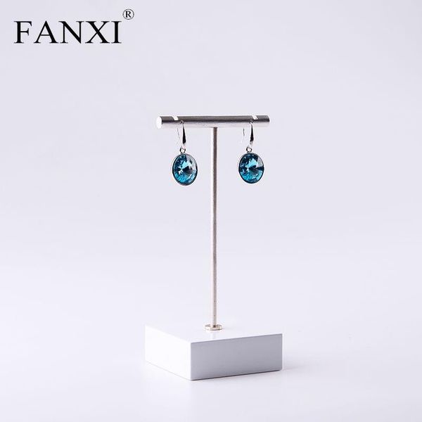 

6 pcs/lot metal t bar earrings display rack stand women jewelry display holder exhibitor showcase jewelry organizer, Pink;blue