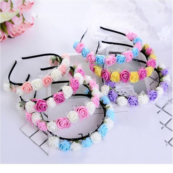 

new 1pc exquisite 15 colors unique flower girl wreath honor bride's headband hair acc jllzol