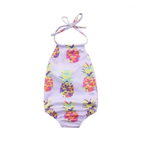 

children's swimwear 2021 born kids baby girl sling pineapple swimsuit beachwear bathing outfit clothes1