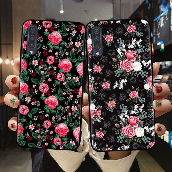 

tropical floral botanic phone case soft tpu cover shell for samsung a10 a20 a30 a40 a50 a70 a51 a71 a6 a7 a8 a9 plus daisy