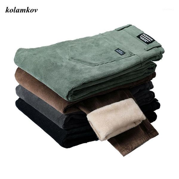 

men's pants arrival winter style men solid corduroy slim cotton fashion casual pacthwork straight four colors size 28-381, Black