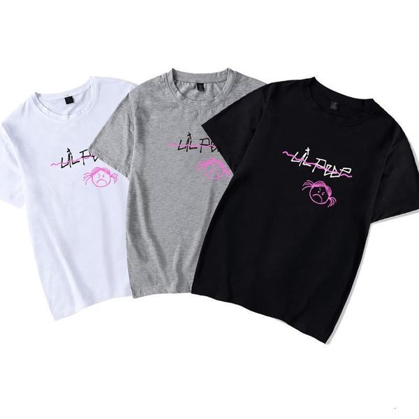

смешные милые harajuku print t рубашка мужчины и женские летние с коротким рукавом o-образным вырезом tees tees lil peep рэппер хип-хоп футб, White;black