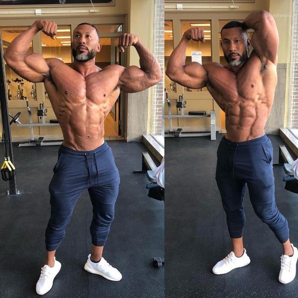 

running pants solid color gym sweatpants skinny jogger men track male autumn fitness bodybuilding training cotton trousers1, Black;blue
