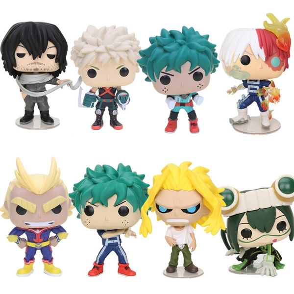 

10cm anime q ver.my hero academia figure deku midoriya izuku bakugou katsuki all might asui tsuyu aizawa s figure model toys y200421