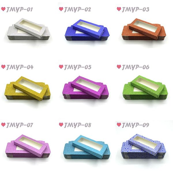 

false eyelashes 100/pack wholesale eyelash packaging box faux mink lashes strips empty case bulk multicolor candy colored shining fake lash
