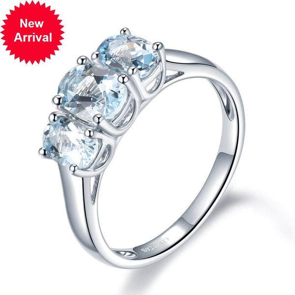 

natural aquamarine 1.59 quilates anel casamento slido 925 prata esterlina azul anis de pedra preciosa fina elegante jias para, Golden;silver