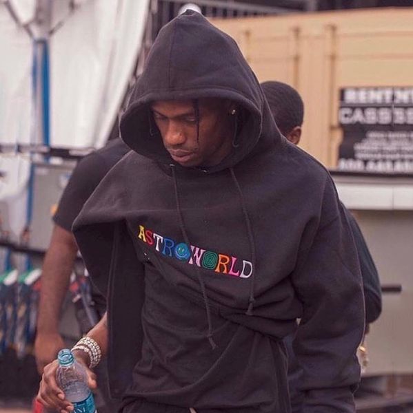 

astroworld рэпер хип-хоп толстовки повседневная толстовка с капюшоном мужчина напечатанный высокий уличный пуловер размер черный s-xl, Black