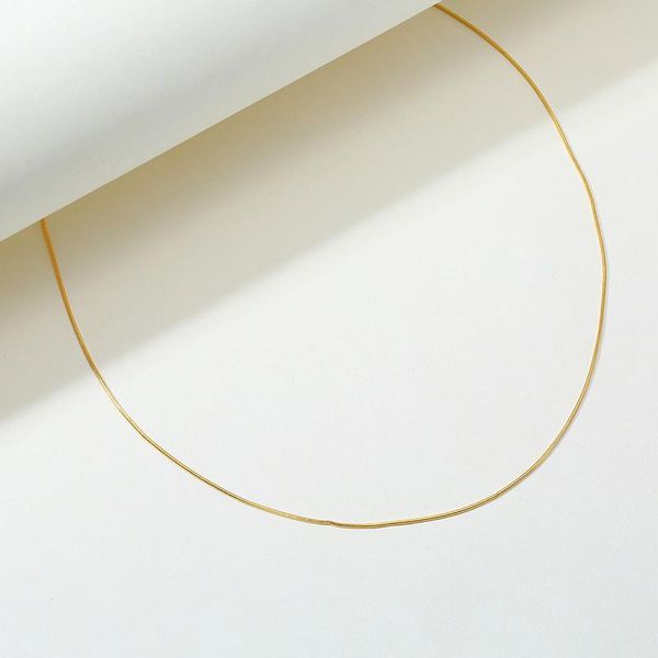 

sjcho-13 gold color women snake chain necklace 1mm ultra thin round choker necklace stainless steel valentines gift, Silver