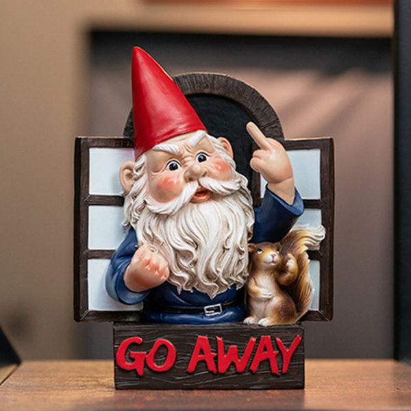 

elf out out out womword value humbger naughty сад гном скульптуры дерева украшения для наружного патио