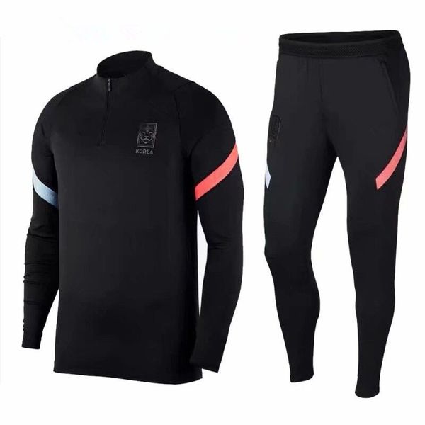 

man kit 2020 korea tracksuit long sleeve training suit soccer jerseys son hun kwon lee kim hyung pants 2021 21 korea polo football shirts, Black;yellow