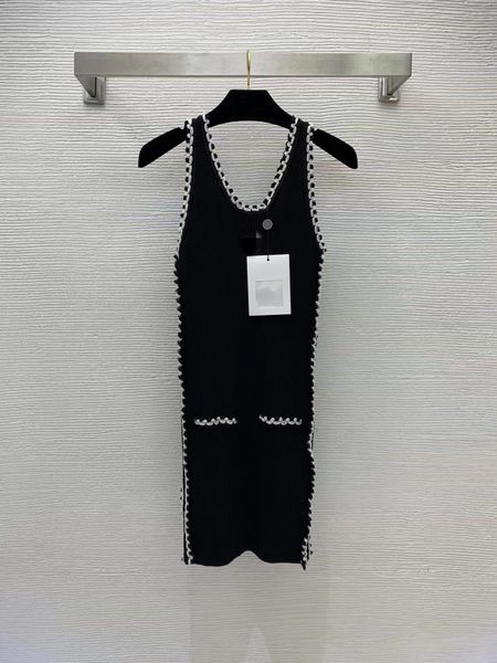

designer dress 2022 spring summer scoop neck print fashion milan runway dress brand same style dresses 0228-2, Black;pink