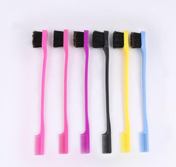 

beauty double sided edge control hair comb hair styling tool hair brush eyebrow brush tooth brush ran bbygja lipper, Silver