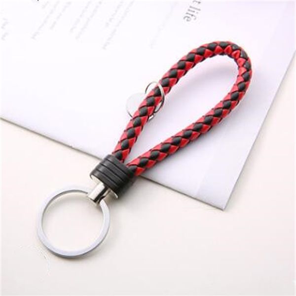 

keyrings factory6jrukeychain pendant leather pu chain holder car braided woven rope key chains bag jewelry fashion chris, Silver