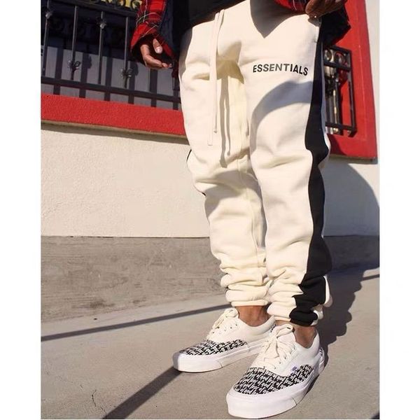 

kanye west trousers justin bieber sweatpants side stripe jogger pants elastic waist hip hop pants streetwear, Black
