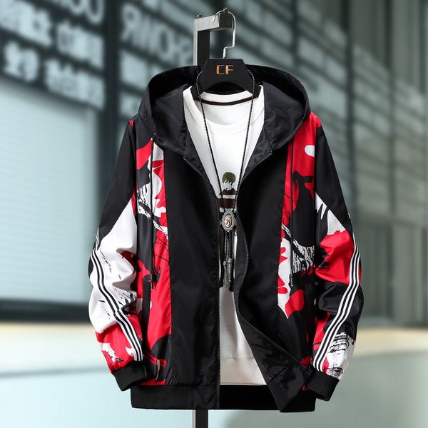 

plus size men's wear plus casual jacket, fat man autumn loose camouflage jacket trend, Black;brown