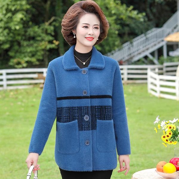 

women's fur & faux long teddy bear jacket coat women winter 2021 thick warm oversized chunky outerwear overcoat lambswool coats, Black
