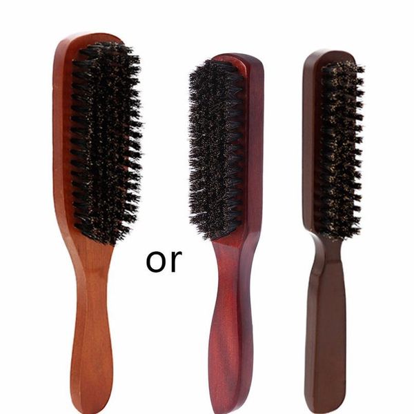 

hair brush wood handle boar bristle beard comb styling detangling straightening ha wmtdla, Silver