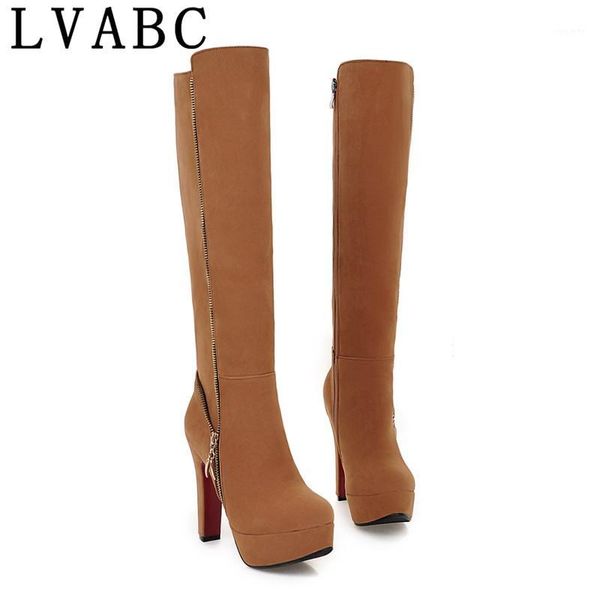 

2020 fashion knee boots scrub ladies platform knee boots elegant platform riding size 33-471, Black