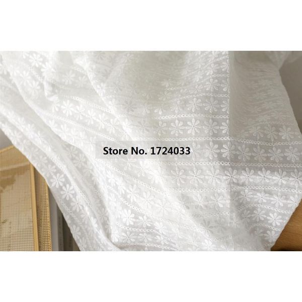 

white embroidered fabric 130cm width 1m/lot lace fabric for dress tshirt sewing craft access jllvdh
