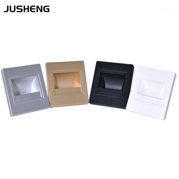

selling stair wall light sconce 1.5w recessed led home wall lighting 100-240v white/black/silver/golden1