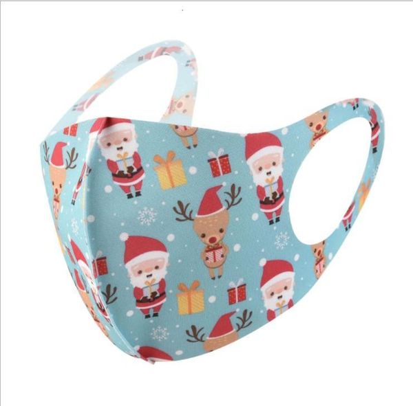 

p6bhface designer santa gift mask christmas 3d kids printing mouth facemask dustproof sunscreen washable men women black mas