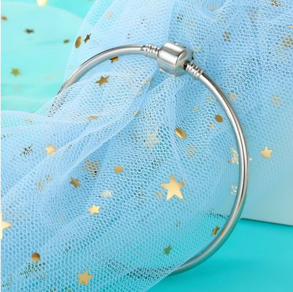 

factory4o69wholesale 925 shipping bracelets 3mm sterling silver snake chain fit pandora charm bead bangle bracelet jewelry gif